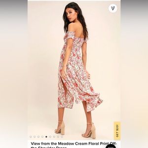 Lulu’s off the shoulder floral midi dress, size M